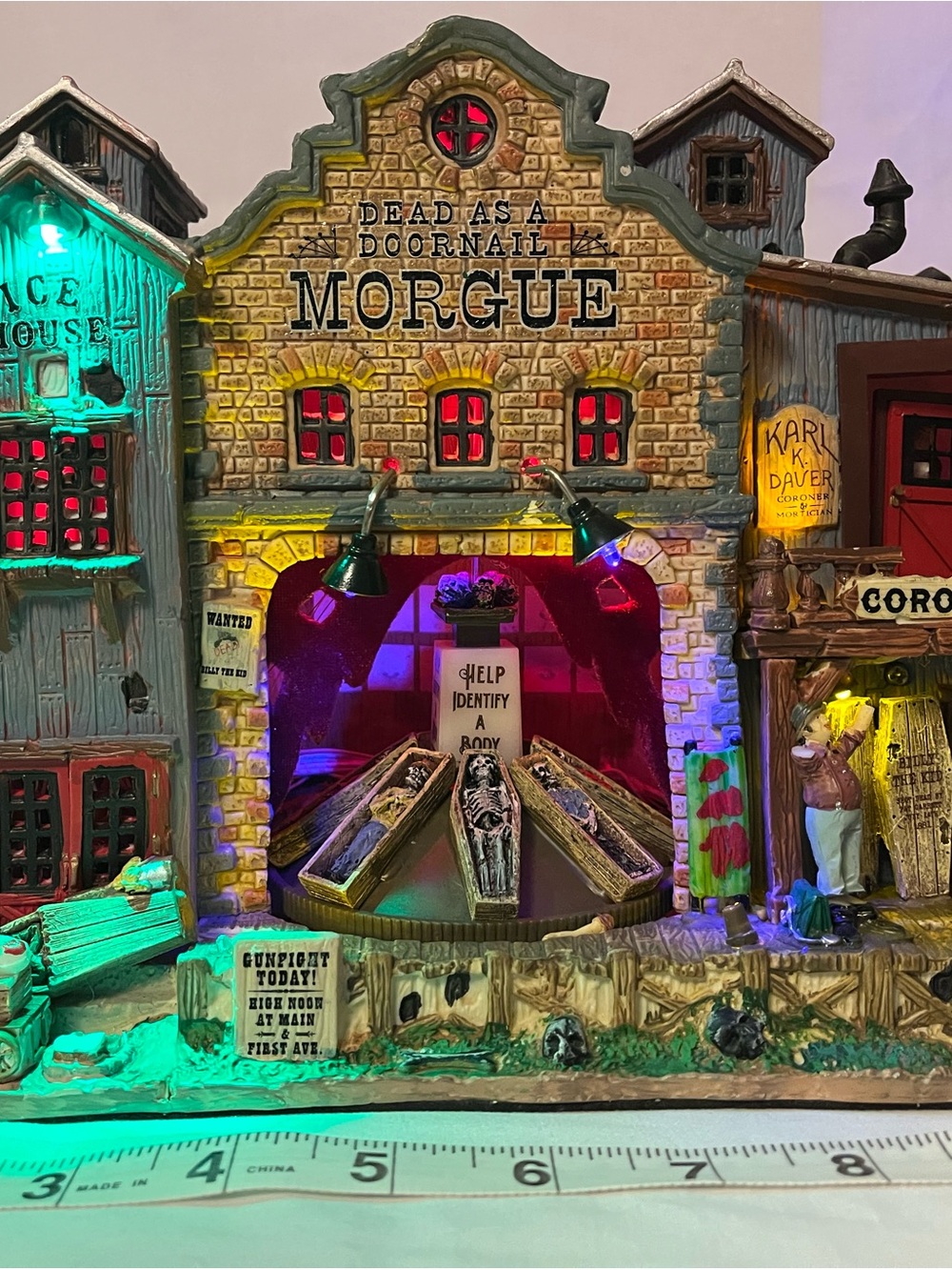 Haunted Morgue Home Art Decoration in Multicolor
